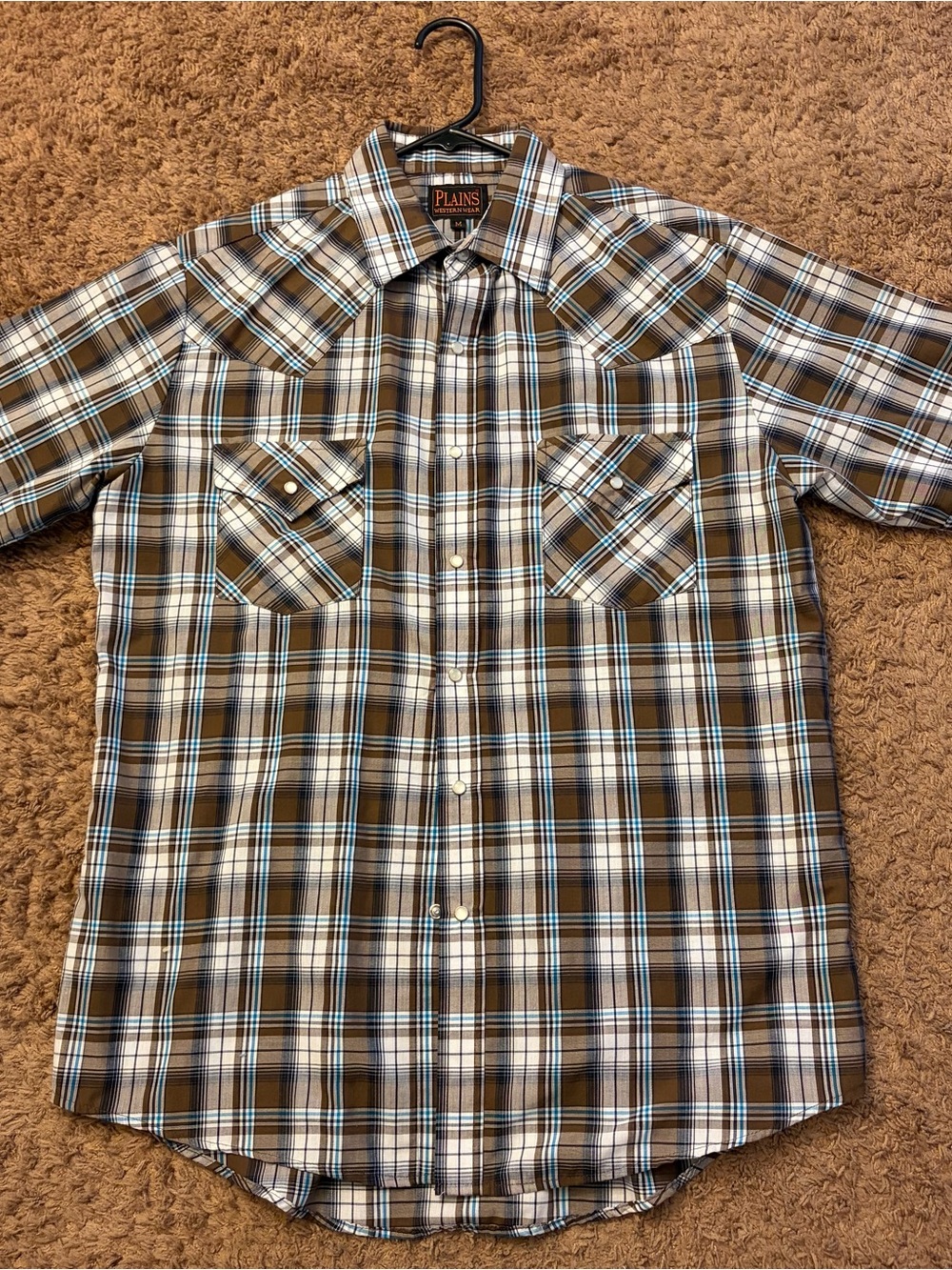 Ely Western Plains “pearl snap” dress shirt VGUC